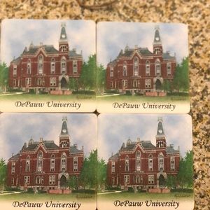 DePauw University coasters- brand new